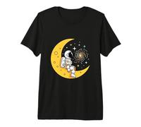 Lonely Astronaut On Moon Sitting Alone Introvert Space Lover Premium T-Shirt