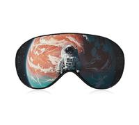 Lonely Astronaut Sleep Mask with Adjustable Strap, Breathable Sleep Masks for Women Men, Soft Eye Mask for Side Sleepers, Travel, Office Nap, Airplane & Blocking Light