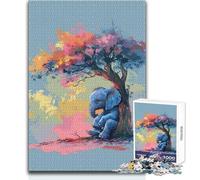 Lonely Baby Elephant 1000 Piece Jigsaws Learning Game for Skill Practice Thoughtful Gift for Happy Moments Size 38x26cm