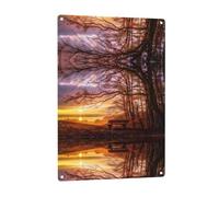 Lonely Bench Sunset patterned signage, indoor and outdoor wall decoration, suitable for parties, bedrooms, and porches.