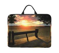 Lonely Bench Sunset Print Laptop Carrying Case, Laptop Sleeve Case, Computer Bag, Traveling Computer Cover For 14 Inch