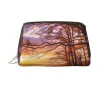Lonely Bench Sunset Printed Hand-held Zipper Cosmetic Bag Large Travel Toiletry Bag Suitable for Home and Travel