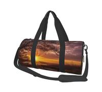 Lonely Bench Sunset Round Travel Duffel Bag - Large Capacity Durable Carry-On Bag for Vacation, Gym, Short Trips