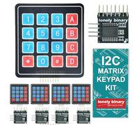 LONELY BINARY 10pcs I2C Soft 4x4 Matrix Keypad Kit - 5pcs Soft Membrane Keypads 4 x 4 16 Keys Keyboard Switch Module, 5pcs I2C Adapters for GPIO Savings for Arduino, Raspberry Pi, ESP32 Projects