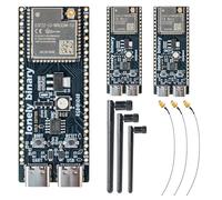 LONELY BINARY 3-Pack ESP32-S3 Gold Edition Dev Board - 16MB Flash 8MB PSRAM Dual USB-C IPEX Antenna WiFi Bluetooth for Arduino IoT Projects, MicroPython & ESP-IDF N16R8 (16MB +Antenna Gold Edition)