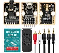 Lonely Binary I2S Audio Kit, PCM5102 DAC, NS4168 Amp, PDM Mic for ESP32-S3 | PCM5102 line-level DAC + NS4168 Class-D amp + PDM MEMS mic | 4 ohm speaker and both cables | C++ examples