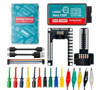 Lonely Binary Logic Analyzer 8 Channels 24MHz USB Kit with Base Module, Breadboard Breakout Board, USB-A & Type-C Cables, Test Clips, Alligator Clips Compatible with Arduino ESP32 STEM DIY Projects