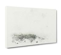 Lonely Boat Upon the Lake Canvas Print | Gallery Wrapped 30mm Frame Wall Art | 30x20 inches | Ready to Hang | Abstract Seascape Picture | Living Room Bedroom Lounge Office