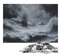 Lonely Boat Wooden Jigsaw Puzzles Adults Fun 1000 Piece Education Game Stress Relief Toy Intellectual Game Home Decoration Relaxation And Intelligence 1000pcs (75x50cm)