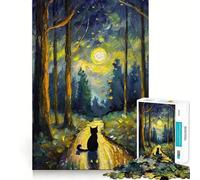 Lonely Cat in A Forest Jigsaw for Adults 1000 Pieces Unwind Game Rich Color Enjoyable Challenge Art Display (50x75cm)