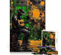 Lonely Cowboy Guitar Jigsaw Puzzle for Adults 1000 Pieces Think Smart Tight Cut Home Activity Xmas Gift (38x52cm)