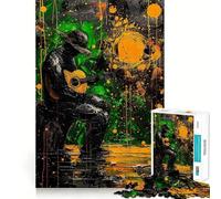 Lonely Cowboy Guitar Jigsaw Puzzles for Adults 1000 Pieces Recall Enhancer Creative Play Pattern Build Birthday Gift (38x26cm)