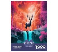 Lonely Deer Art for Adults Fun Jigsaw Puzzles 1000 Pieces Animal Education Game Intellectual Game Decoration Stress Relief Toy Challenge Educational 38x26cm/1000pcs