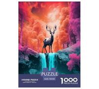 Lonely Deer Jigsaw Puzzles Puzzles for Adults Kids. 1000 Piece Impossible Challenge Toy Educational Game Home Decoration for Educational Games Gifts 70x50cm/1000pcs