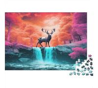 Lonely Deer Jigsaws 1000 Pieces for Adults with Unique Shapes Centenary Jigsaws As A Perfect Office Break Puzzle for Workplace Leisure 38x26cm/1000pcs