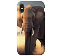 Lonely elephant in the African savanna Case for iPhone X/XS