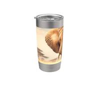 Lonely Elephant in the African Savanna Stainless Steel Insulated Tumbler