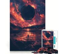 Lonely Figure Under A Black Sun 1000 Piece Jigsaw Puzzle for Teenagers Sharp Thinking Perfect Connection Fun Activity Xmas Surprise (38x52cm)