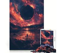 Lonely Figure Under A Black Sun 1000 Piece Jigsaw Puzzle for Teenagers Sharp Thinking Perfect Connection Fun Activity Xmas Surprise (38x52cm)