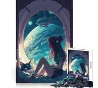 Lonely Girl at Night for Adults 1000 Piece Jigsaw Puzzle Serene Game Perfect Connection Pattern Build Birthday Surprise (38x52cm)