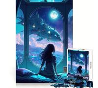 Lonely Girl at Night Puzzles for Adults 1000 Puzzles Brain Power Nice Thick Fun Challenge Premium Gift (50x75cm)
