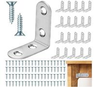 Lonely high heels 20pcs L Brackets for Wood Angle Brackets Corner Brackets 90 Degree Right Sleeper Brackets Stainless Steel Fastener with Screws for Wood Shelves Furniture Cabinet (40MM), Silver