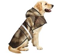 Lonely Monkey Waterproof Dog Raincoat And Rain Jacket With Hood, Reflective Strips And Adjustable Belly Strap, Fits Small To Large Dogs