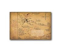 Lonely Mountain Vintage - The Lord Of The Rings Hobbit World Map Canvas Wall Art For Modern Family Room Decor Aesthetic Dedroom Gifts Poster 08x12inch(20x30cm)