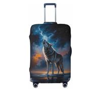 Lonely Night Sky Wolf Travel Luggage Covers - Elasticity Suitcase Covers Protector for Luggage 18-32 Inch