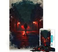 Lonely Night Walk Jigsaw Puzzles for Adults1000 Pieces Reason Skill Fine Detail Happy Challenge Art Display (50x75cm)