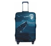 Lonely Night Wolf Travel Luggage Covers - Elasticity Suitcase Covers Protector for Luggage 18-32 Inch