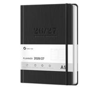 Lonely Oak A5 Academic Diary 2026-2027 Week to View, Daily Weekly Planner 5.75" x 8.4", 13 Months Faux Leather School Year Monthly Calendar Diary from Jul.2026 to Jul.2027 for Student(Black)