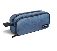 Lonely Oak Large Blue Pencil Case, Extra Big Capacity Aesthetic Pencil Pouch Bag with Compartments, Cute Pen Case Box with Handle for Girls & Boys
