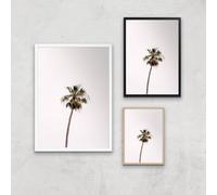 Lonely Palm Tree Giclee Art Print - A2 - Wooden Frame