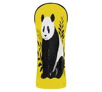 Lonely Panda Black and White Golf Club Head Covers Waterproof Headcover with Interchangeable No. Tags for Woods and Driver Hybrid
