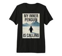 Lonely Penguin Journey into The Mountains Premium T-Shirt