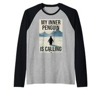 Lonely Penguin Journey into The Mountains Raglan Baseball Tee