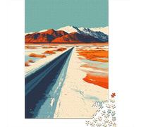 Lonely Road Minimalist Abstract Art Jigsaw Puzzle 1000 Pieces, Global Monument Landscape, Screen-Free Fun, Matte Printed Jigsaw, for Puzzle Lovers, 38x26cm/1000pcs