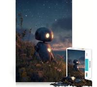 Lonely Robot on A Hill 1000 Piece Jigsaw Puzzle for Teenagers Sharp Thinking Perfect Connection Fun Activity Xmas Surprise (38x26cm)