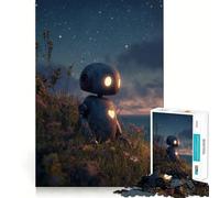 Lonely Robot on A Hill 1000 Pieces Jigsaws Adults Puzzles Logic Fun Clear Tone Playful Challenge (50x75cm)
