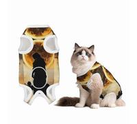 Lonely Silhouette Dog Surgery Suit Recovery Suit, Breathable Full Body Dog & Cat Surgical Suit with Cute Prints, Alternative to Cone for Spay Neuter Wound Care, Male & Female Pets Medium