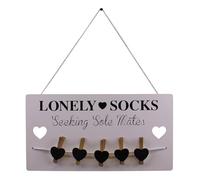 Lonely Socks Seeking Sole Mates Hanging Plaque and Peg Line