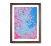 Lonely Teardrops Abstract Framed Wall Art Print A2 Walnut