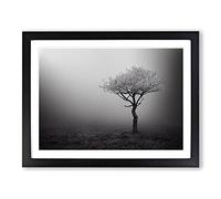 Lonely Tree Framed Wall Art Print A2 Black