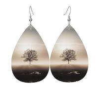 Lonely Tree Leather Earrings Lightweight Dangle Earrings Fun Earring For Mother'S Day Daily Accessories