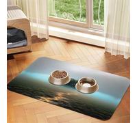Lonely Tree Pet Feeding Mat Dog Cat Eating Food Absorbent Leather Tablecloth for and Water Bowl Waterproof No Stains Quick Dry Non-Slip 23.62 * 15.75IN