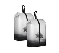 Lonely Tree Printed Travel Shoe Storage Bag Waterproof Jacquard Fabric is Lightweight, with Strong Handle and Central Zipper.