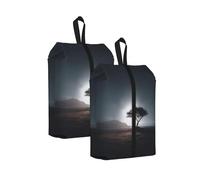 Lonely Tree Printed Travel Shoe Storage Bag Waterproof Jacquard Fabric is Lightweight, with Strong Handle and Central Zipper.
