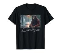 Lonely Werewolf Literally Me Dark Humor Stoic Meme Value Graphic T-Shirt, Men, Black, M