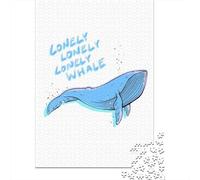 Lonely Whale Text Version Jigsaw Puzzle for Adults, 1000 Pieces, 70x50cm/1000pcs, Quiet Home Activity, Evening Leisure And Year-Round Leisure